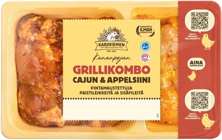 Kariniemen Kananpojan Grillikombo Cajun & Appelsiini 550 g