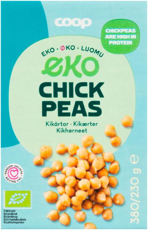Coop kikherneet suolaliemessä luomu 380/230 g